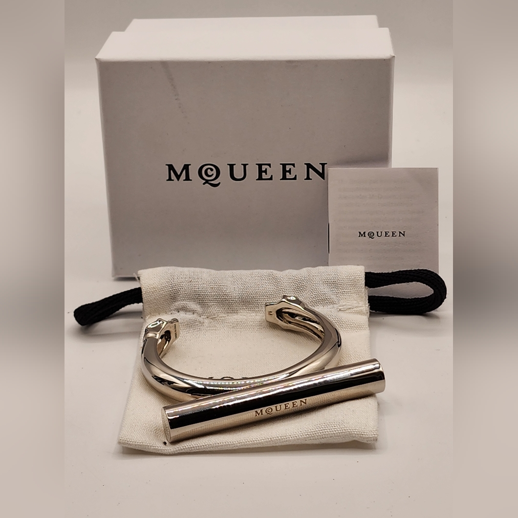Alexander Mcqueen Silver Cuff Bangle Nwot